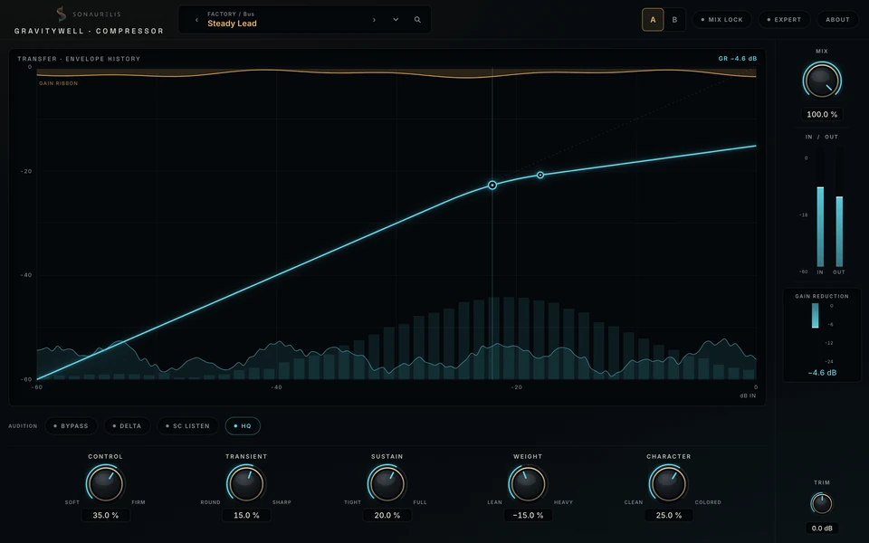 Gravitywell Compressor — full interface, reference render