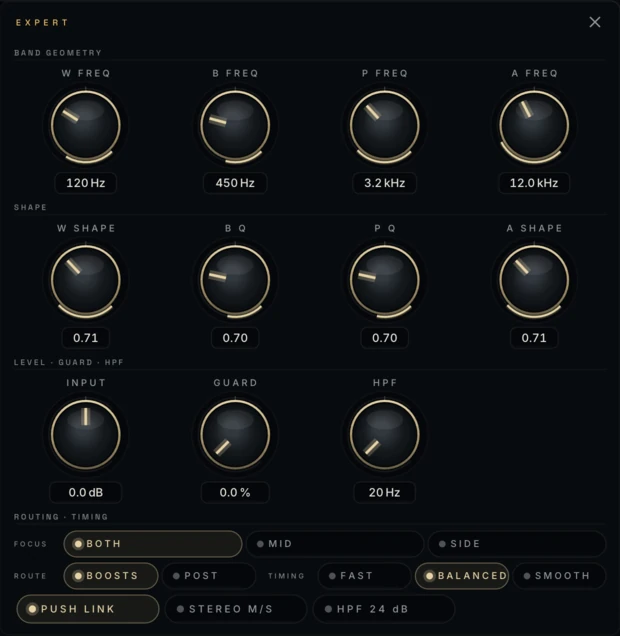 Luster EQ / Expert view — interface capture
