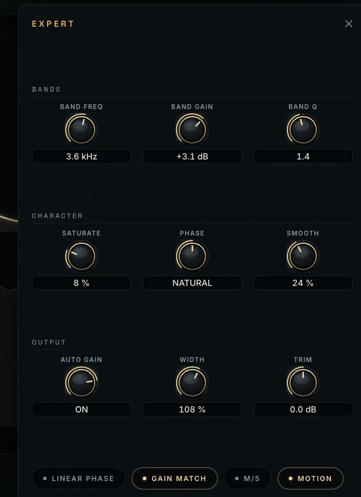 Luster expert drawer, detail — reference render