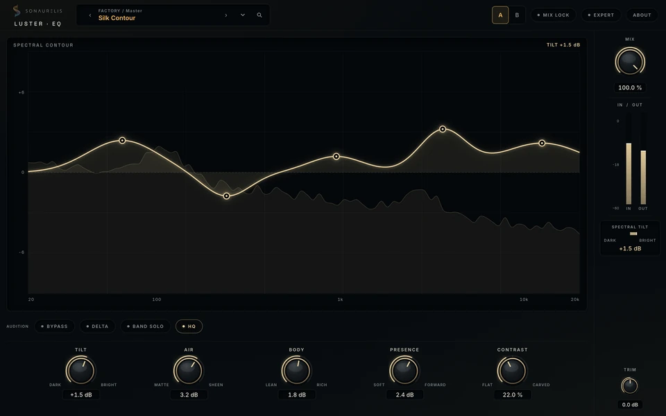 Luster EQ interface