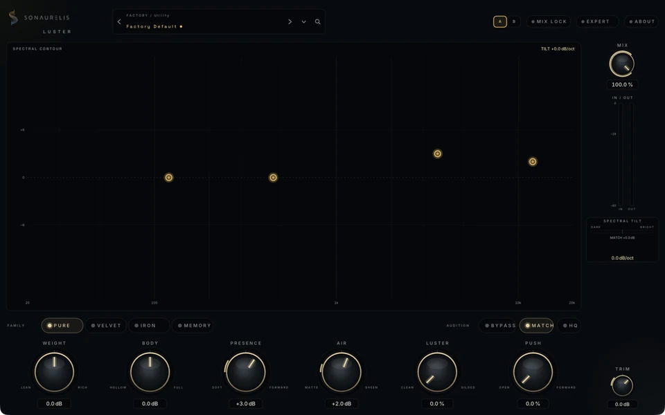 Luster EQ — interface capture