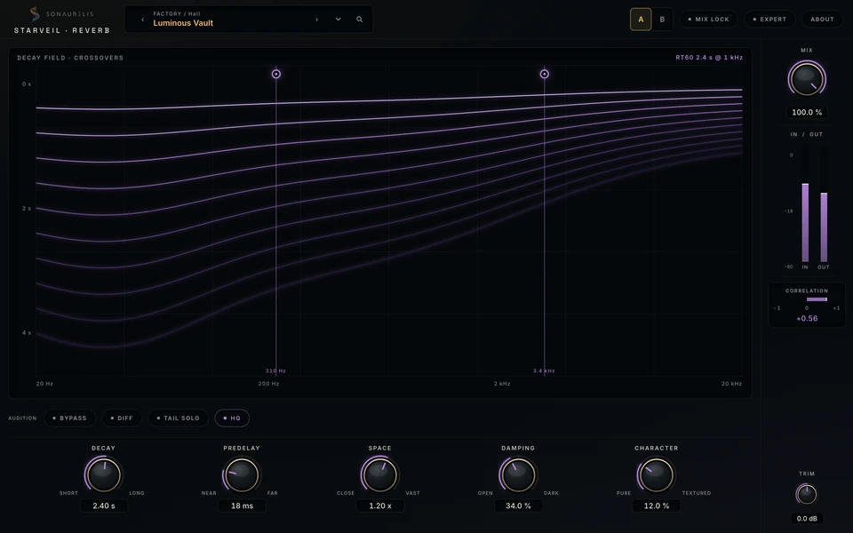 Starveil Reverb interface