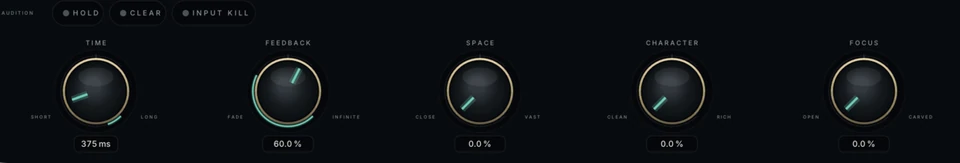 Timewake Delay / The controls — interface capture