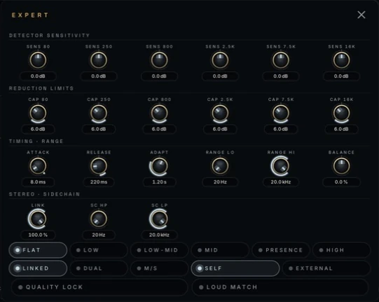 Toneveil expert drawer, detail — owner-test build capture