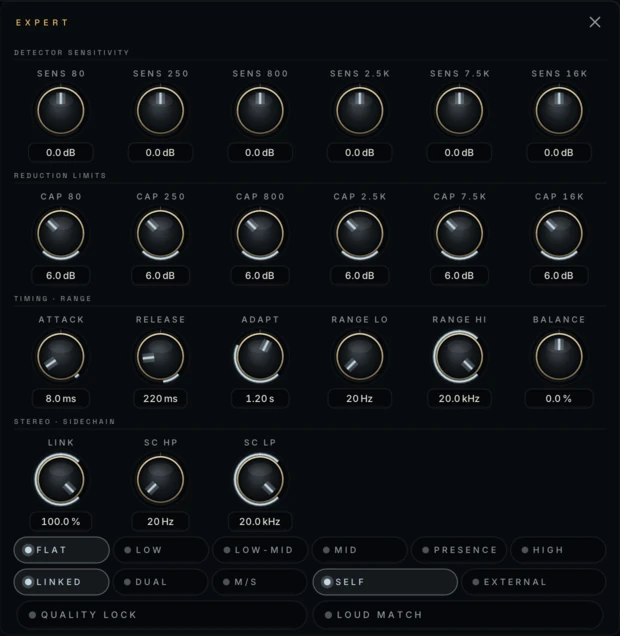Toneveil Suppressor / Expert view, interface capture