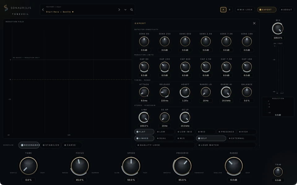 Toneveil Suppressor — interface capture